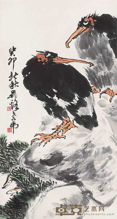 吴茀之 花鸟 立轴 75×40cm